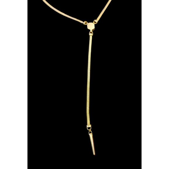 Kendra Scott Gold Tone Starla Y Necklace 21" Long With Bag NWT - Picture 10 of 11